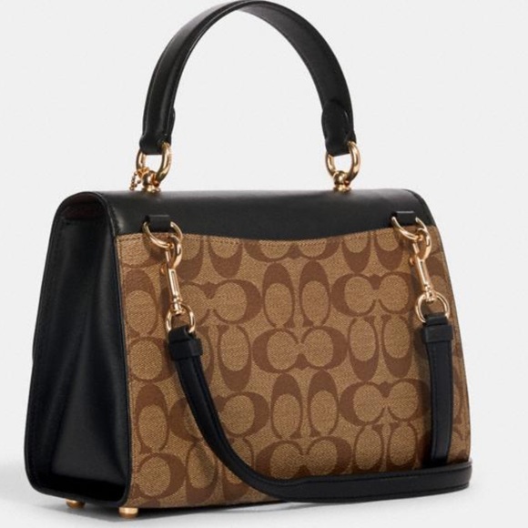 Coach Bags Coach Tilly Top Handle Satchel In Brown Black Poshmark